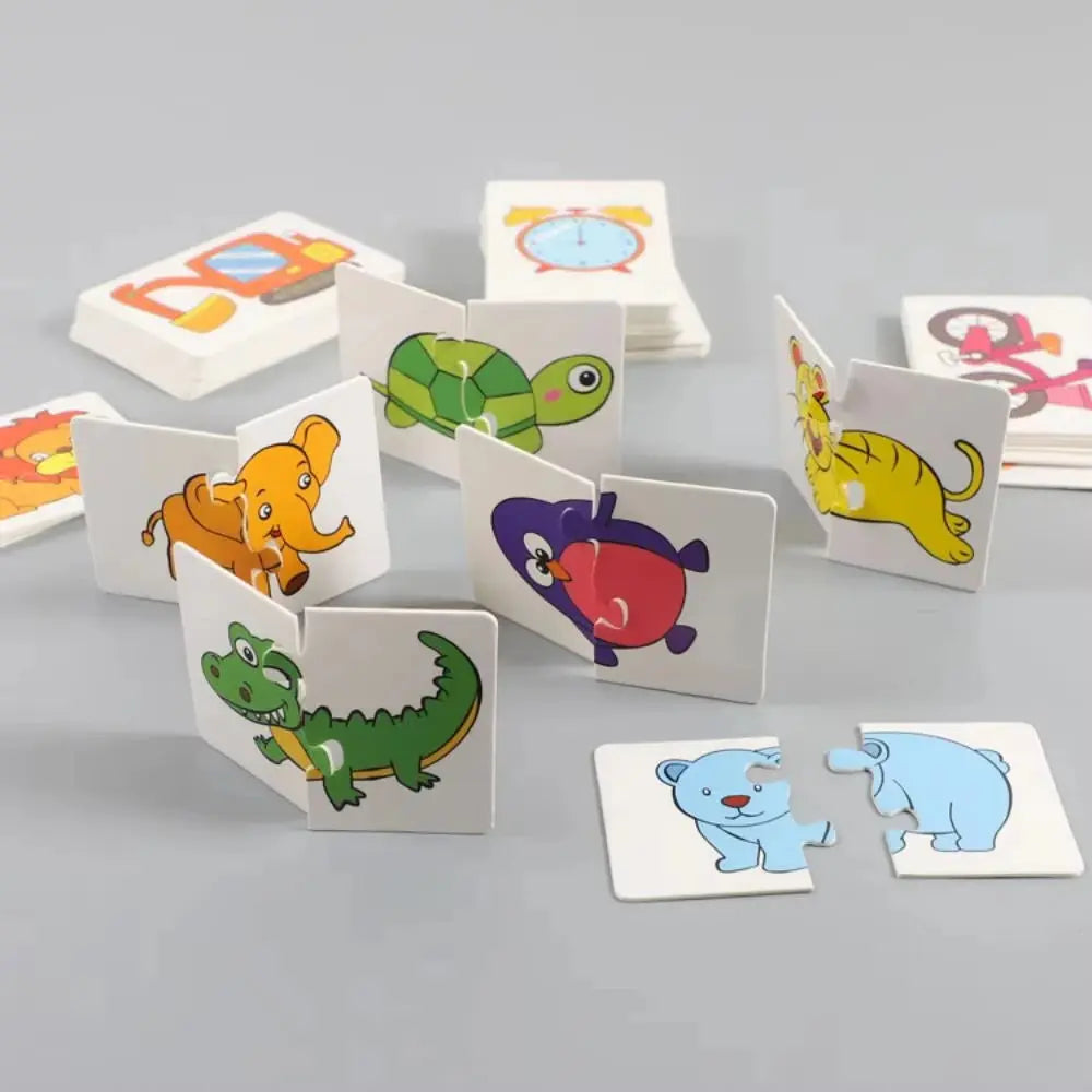 Animal Cards Matching Game Kids Puzzles Cartoon Pattern Cognitive Toys Fruit Traffic Memory Cards Children Early Educational Toy Pinochio