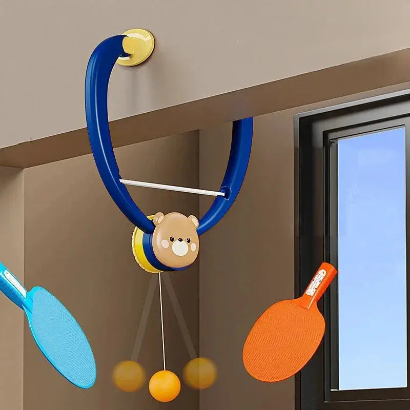 Hanging Table Tennis Trainer Set Portable PingPong Ball Set with Ping Pong Balls&Paddle Indoor Table Tennis Adjustable Trainer Pinochio