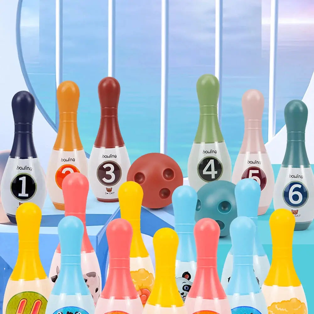 Bowling Set Education Toys For Kids Toddlers Animal Number Learning Indoor Outdoor Sports Games Toys for Kids Baby Gift Pinochio