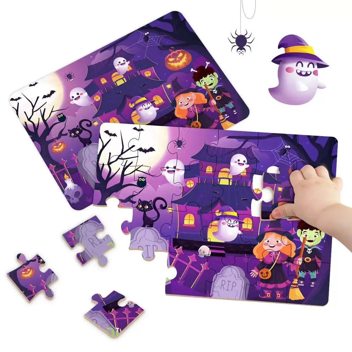 Kids Cartoon Animal Jigsaw Puzzles Montessori Educational Toys Parent-Child Theme Game Paper Educational Gift for Children Pinochio