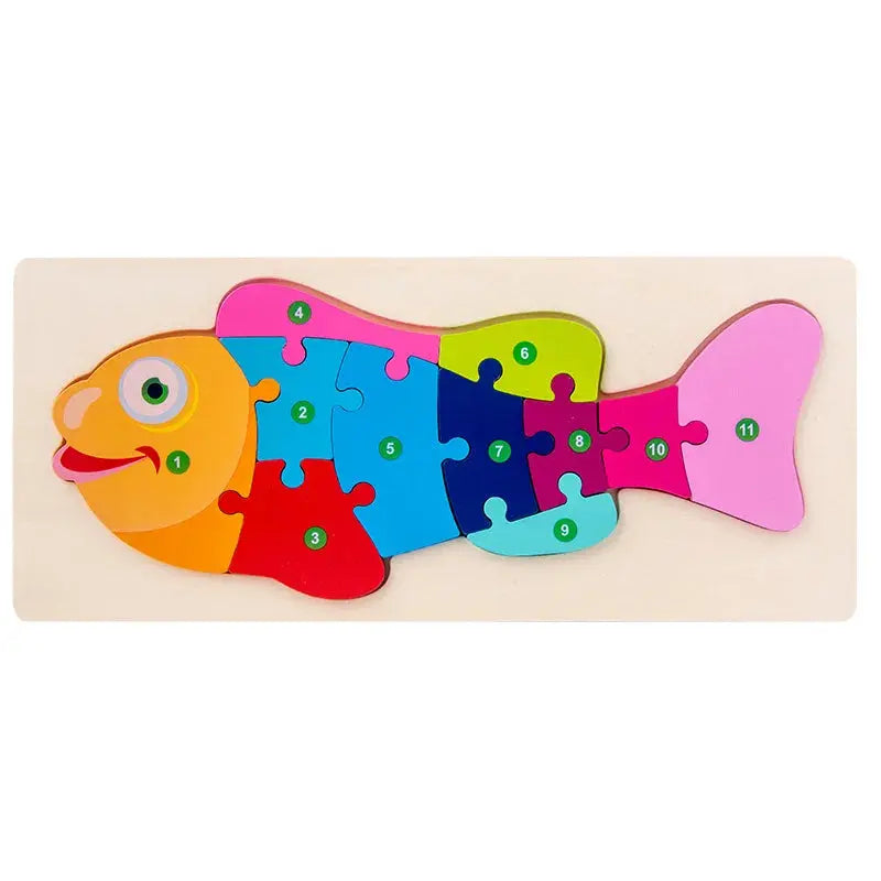 Wooden Puzzle Board 1 2 3 Year Children Puzzle Vehicles Pattern Colorful Numbered For Kids Toddlers Learning Educational Gifts Pinochio
