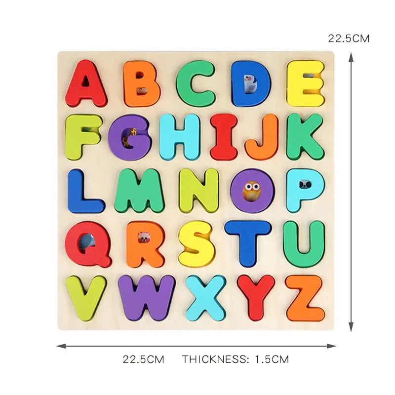 Kids Alphabetic Arithmetic Number Geometric Shapes Wooden Puzzle Montessori Preschool Learning Educational Game Toy for Children Pinochio