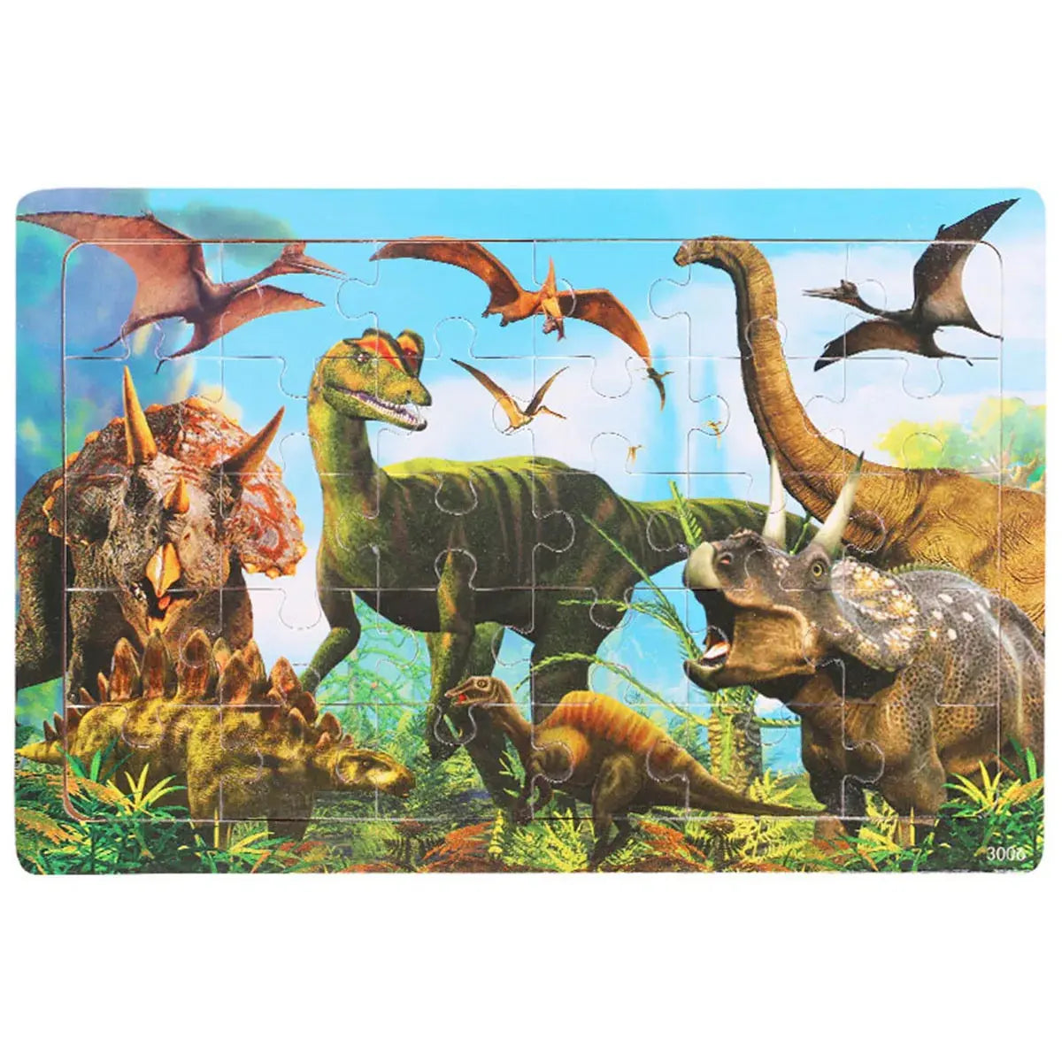 1pc 30 Pieces Wooden Jigsaw Puzzle Kids Cartoon Animal Vehicle Puzzles Games Montessori Learning Educational Toys for Children Pinochio