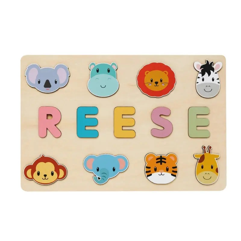Montessori Personalised Wooden Puzzle Custom Baby Name Jigsaw Board Toddlers Educational Shape Matching Toys Customized Birthday Pinochio