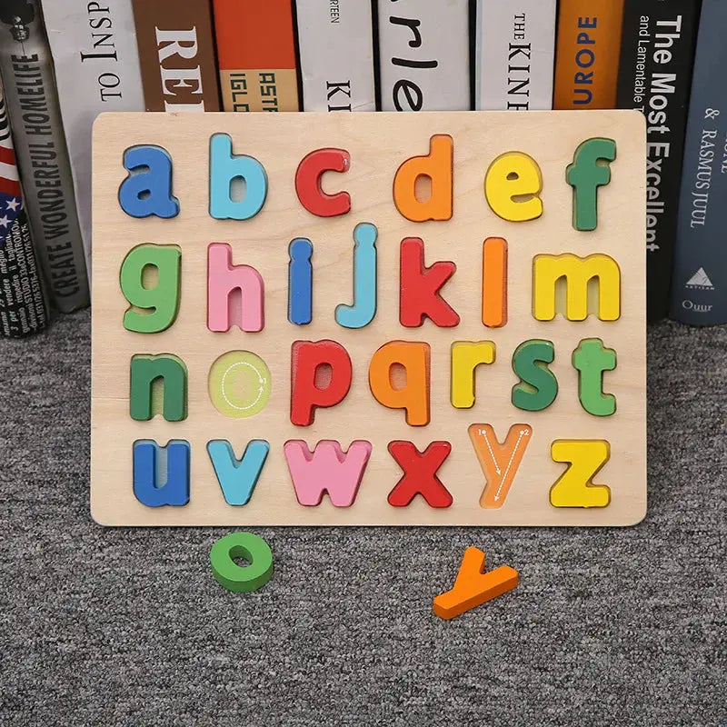 Montessori Kids Toy Education Development Wooden Puzzle for Children 1 2 3 Years Matching Alphabet Enlightenment Cognitive Games Pinochio