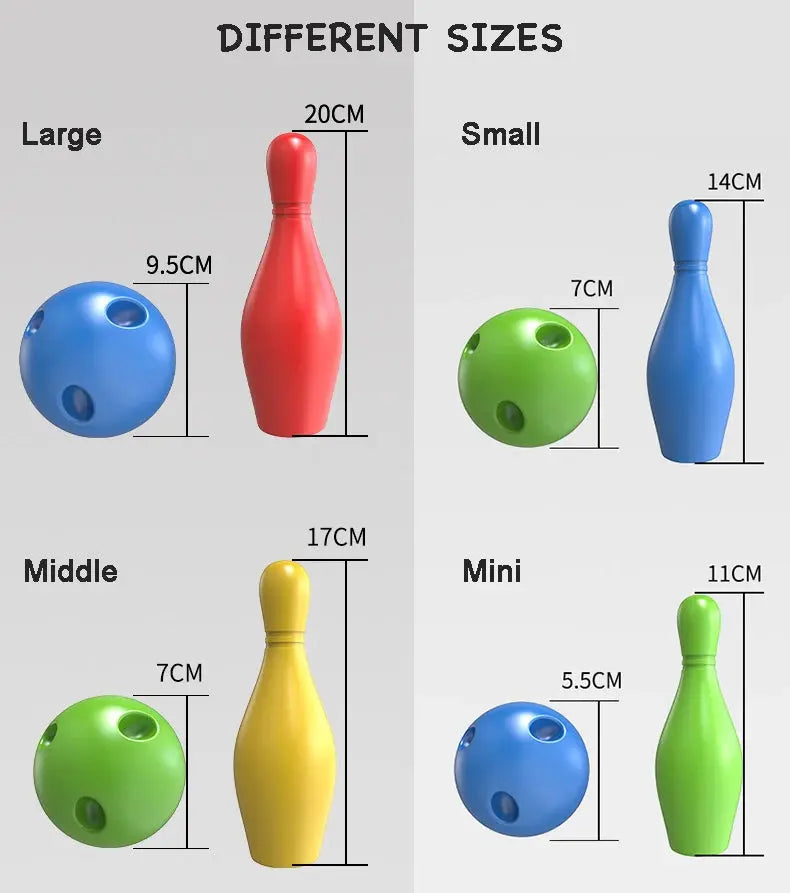 11-20cm Bowling Parent-child Indoor and Outdoor Sports Interactive Game Funny Baby Bowling Set Interaction Leisure Toys for Kids Pinochio