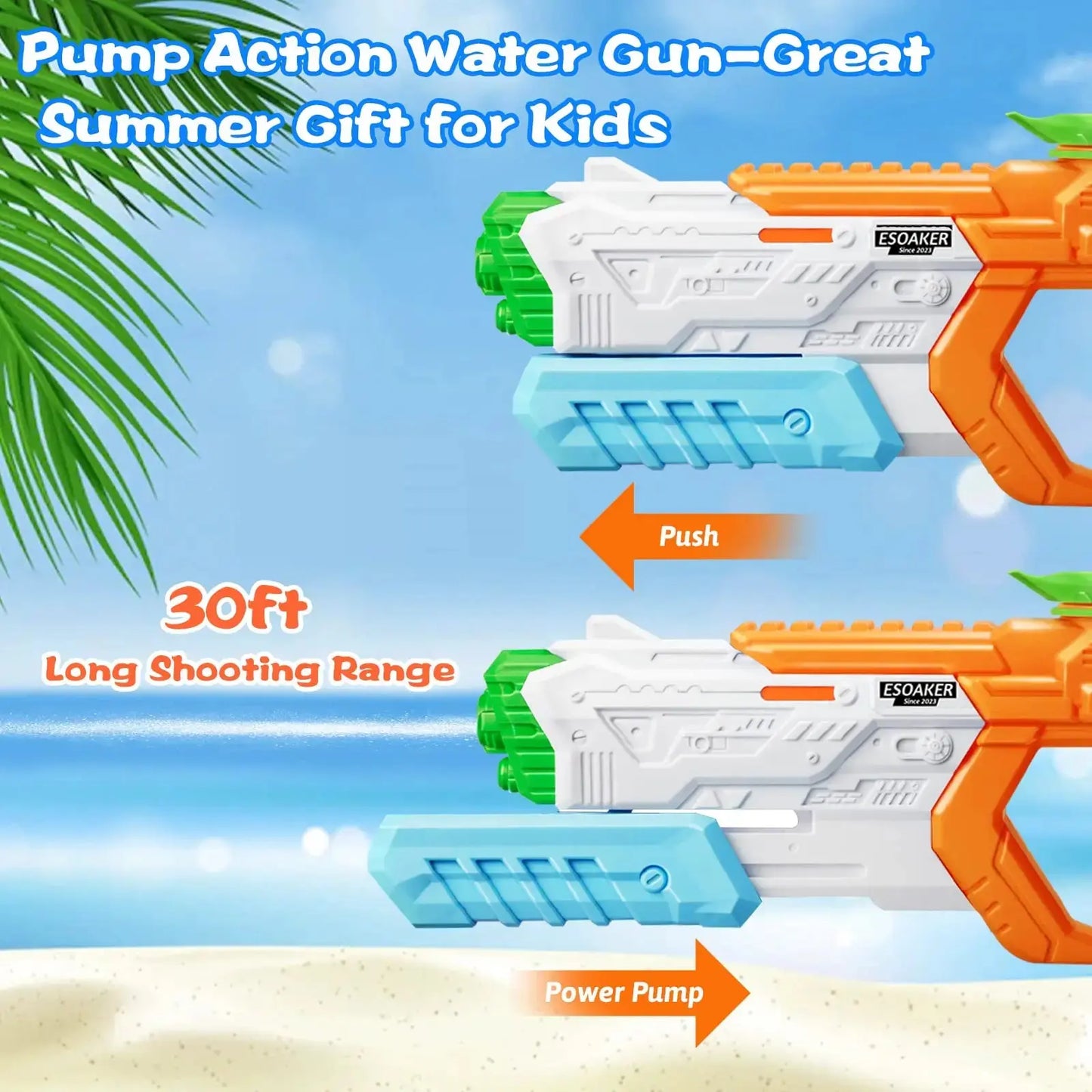 600cc High Capacity Water Gun for Kids Adults Long Range Watergun Summer Water Blaster Toy Super Soaker for Swimming Pool Beach Pinochio