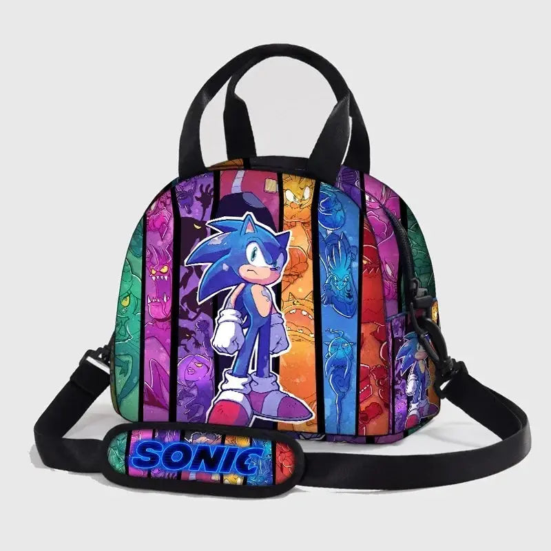 Sonic Lunch Bag Student Fashion Picnic Square Ice Bag Crossbody Portable Insulated Meal Bag Versatile Girls Anime kawaii Cartoon Pinochio