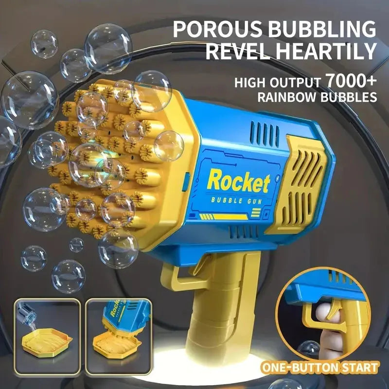 40 Hole Bubble Blowing Toy Bubble Machine Gift Holiday Gift Outdoor Bubble Gun (Without Bubble Water) Pinochio