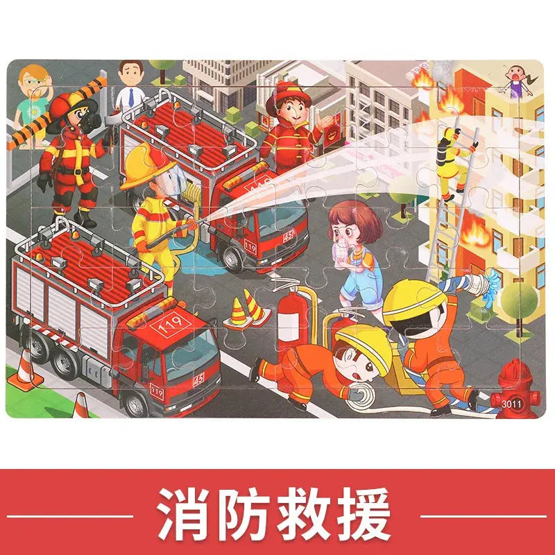 NEW Wooden 30pcs Puzzles Children Animal Dinosaur Cartoon Plane Puzzle Baby Early Education and Intellectual Building Block Toys Pinochio