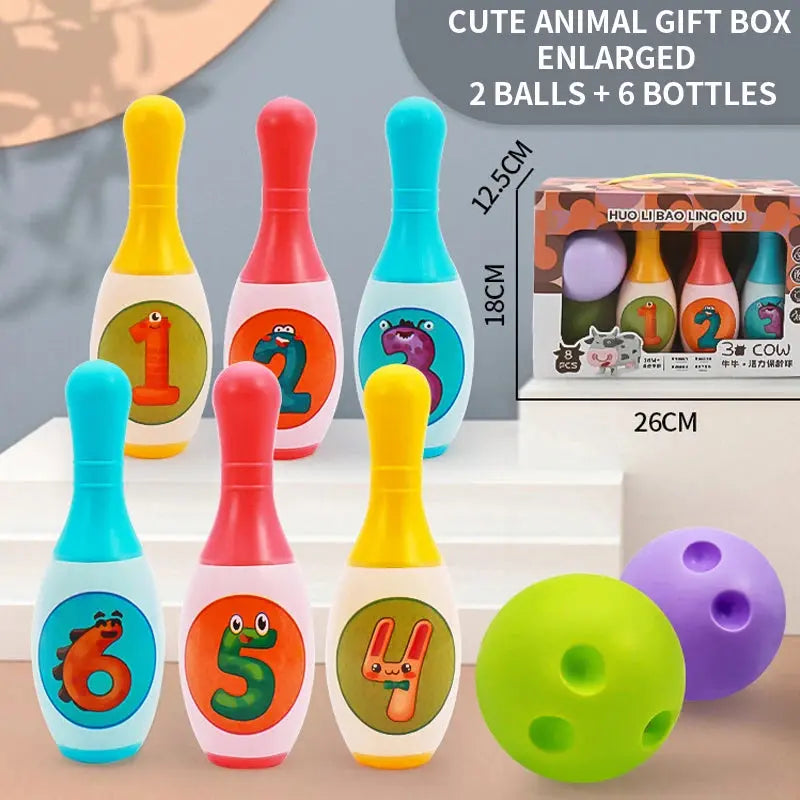 Bowling Set Education Toys For Kids Toddlers Animal Number Learning Indoor Outdoor Sports Games Toys for Kids Baby Gift Pinochio