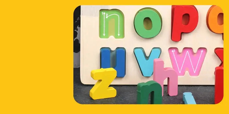Montessori Kids Toy Education Development Wooden Puzzle for Children 1 2 3 Years Matching Alphabet Enlightenment Cognitive Games Pinochio