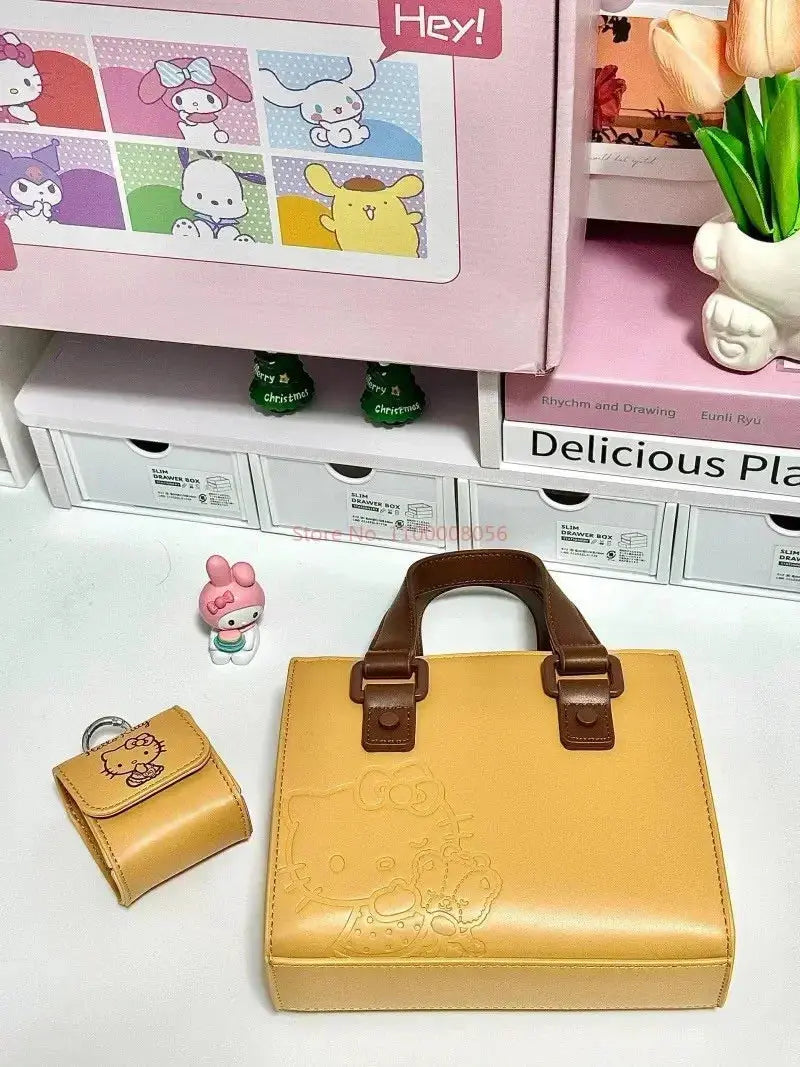 2024 New Sanrio Hello Kitty Anime Shoulder Bag Kawaii Handbag Cute Cartoon Crossbody Premium Texture Girl Birthday Gift Toys Pinochio