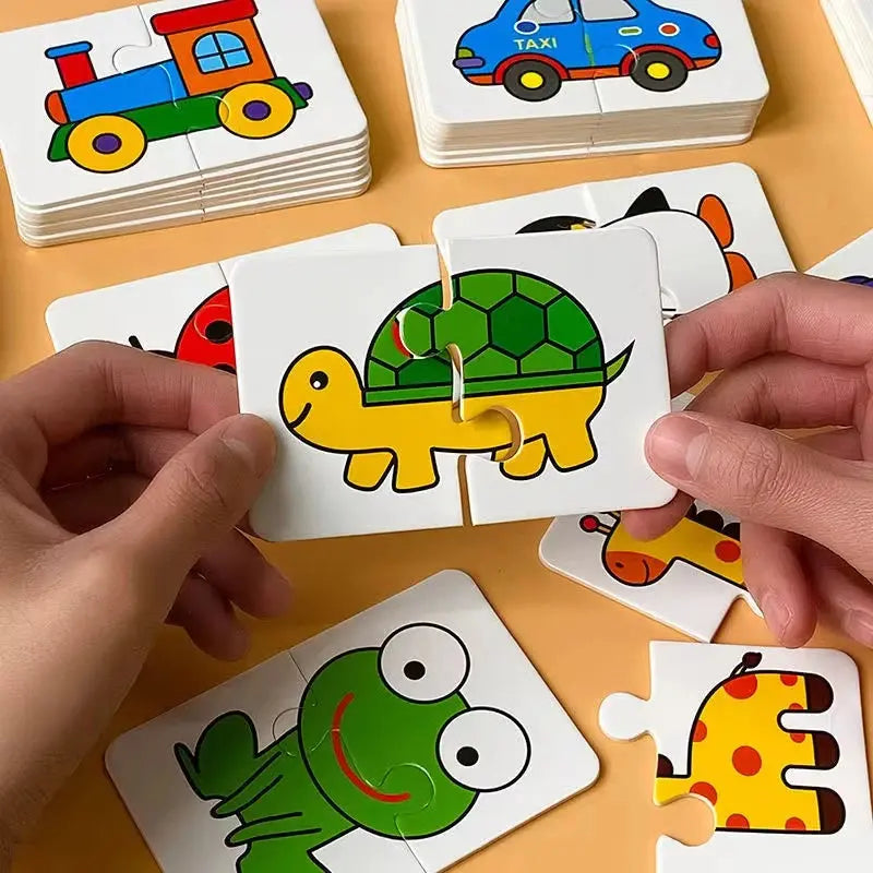 Animal Cards Matching Game Kids Puzzles Cartoon Pattern Cognitive Toys Fruit Traffic Memory Cards Children Early Educational Toy Pinochio