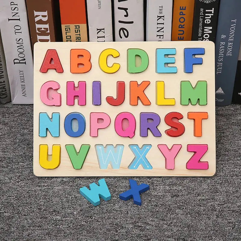 Montessori Kids Toy Education Development Wooden Puzzle for Children 1 2 3 Years Matching Alphabet Enlightenment Cognitive Games Pinochio