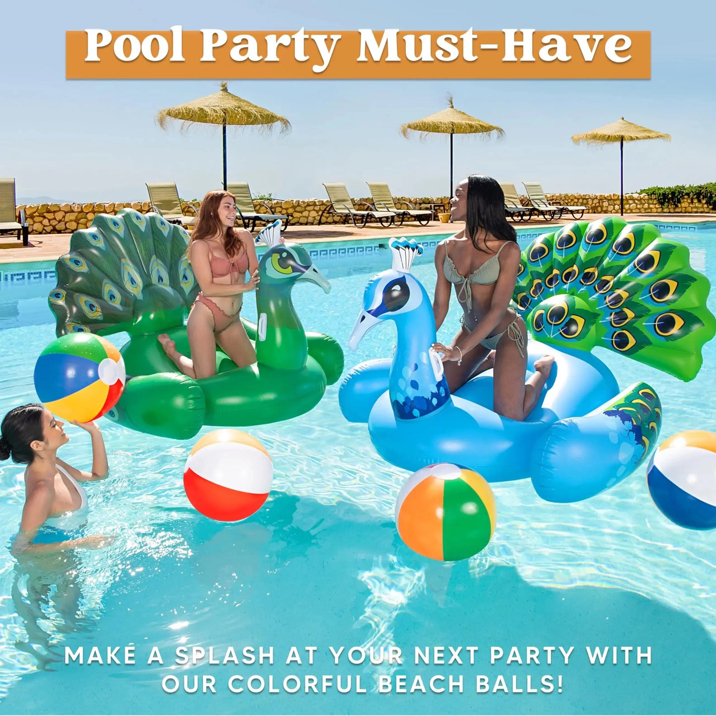 20" 4pcs Beach Balls Large Rainbow Beach Ball Inflatable Swimming Pool Water Games Toys for Kids Summer Beach Party Fun Gifts Pinochio