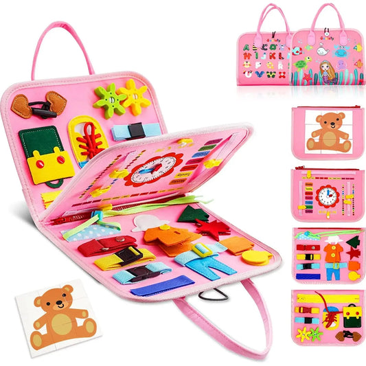 Montessori Toddler Busy Board,Autism Sensory Toys，Educational Activity Motor Skills Baby, Life Skills Learning Toys for Kids Pinochio