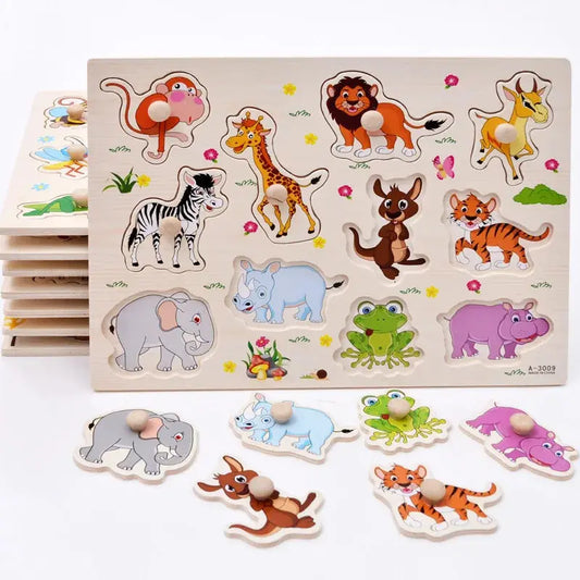 Montessori Child Puzzle Educational Baby Toys Kids Wooden Puzzle Board Jigsaw Puzzle Games Toys For Children 1 2 3 Years Pinochio