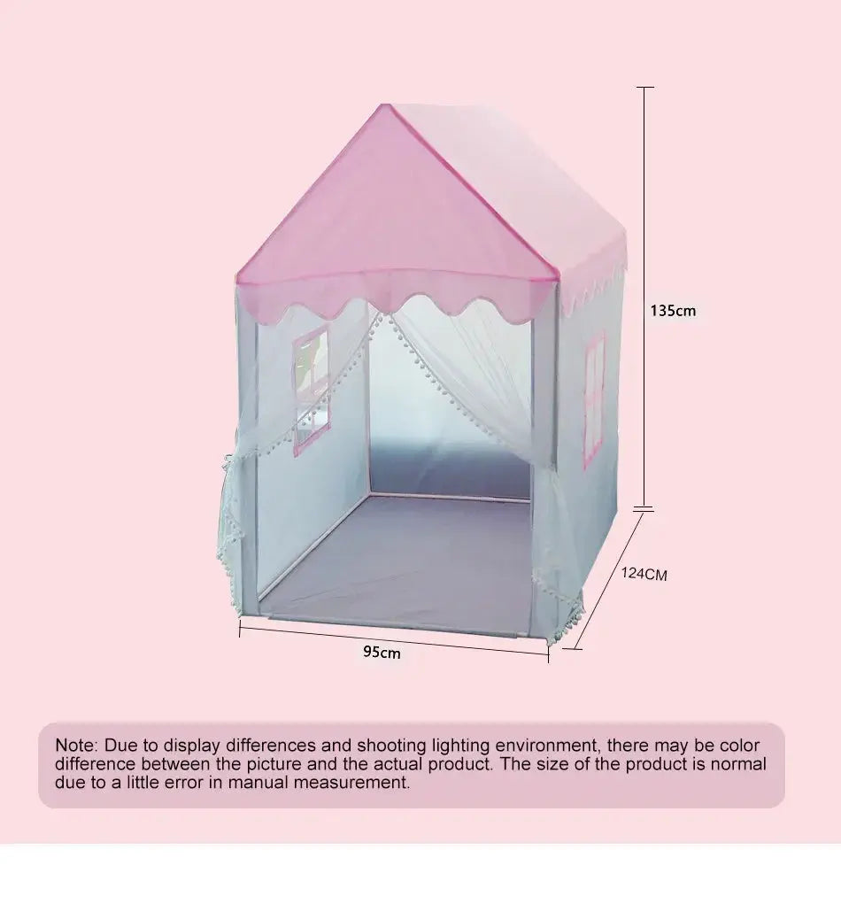 Large  Kids Tents Tipi Baby Play House Child Toy Tent 1.35M Wigwam Folding Girls Pink Princess Castle Child Room Decor Pinochio
