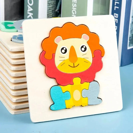 Wooden Puzzle Montessori Animals Carton Colorful Learning Education Toys Tangram Jigzaw Cognitive Wood For Children Kids Gift Pinochio