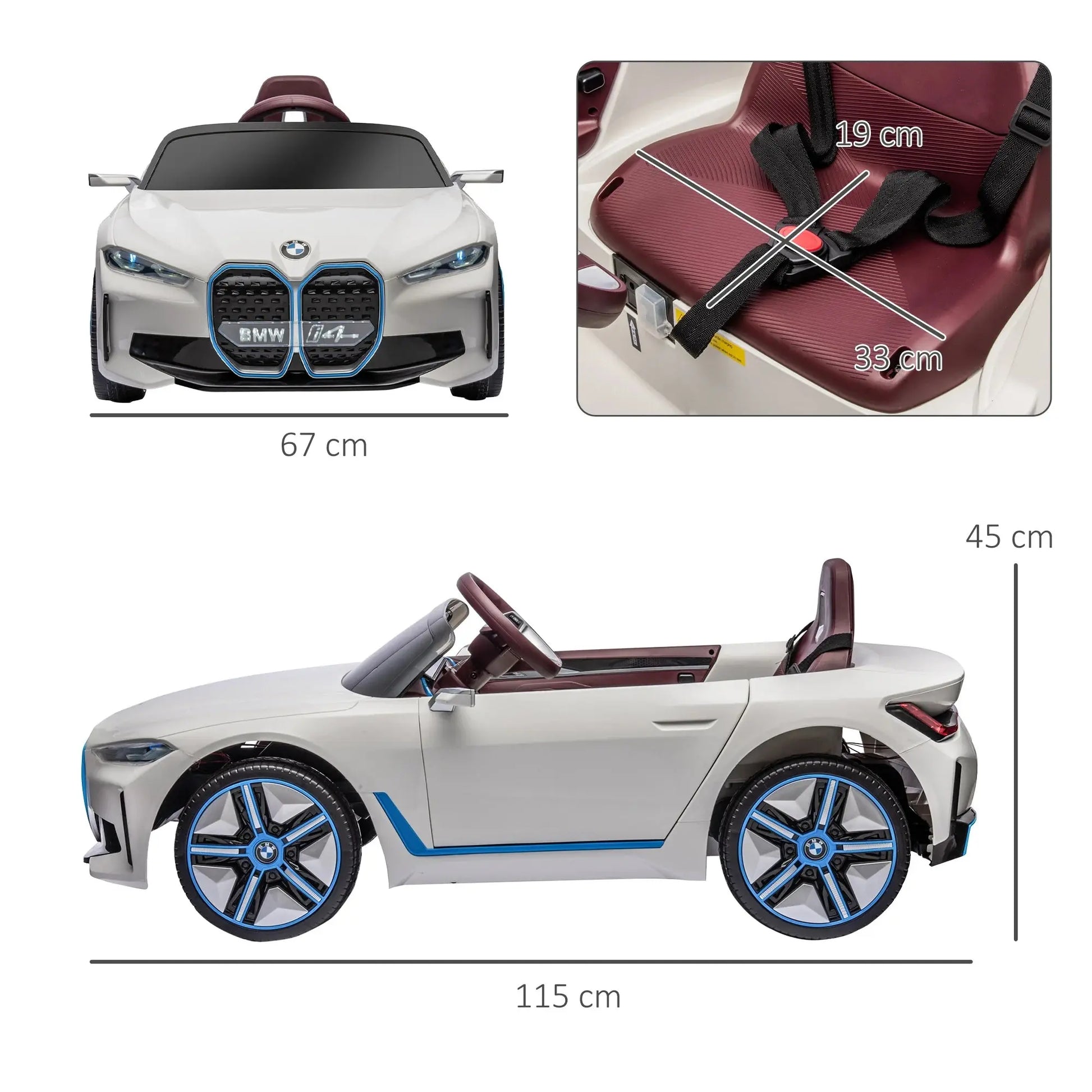 Homcom Electric Car for Children 37-72 Months with Mp3 Music 115X67X45 cm White Pinochio