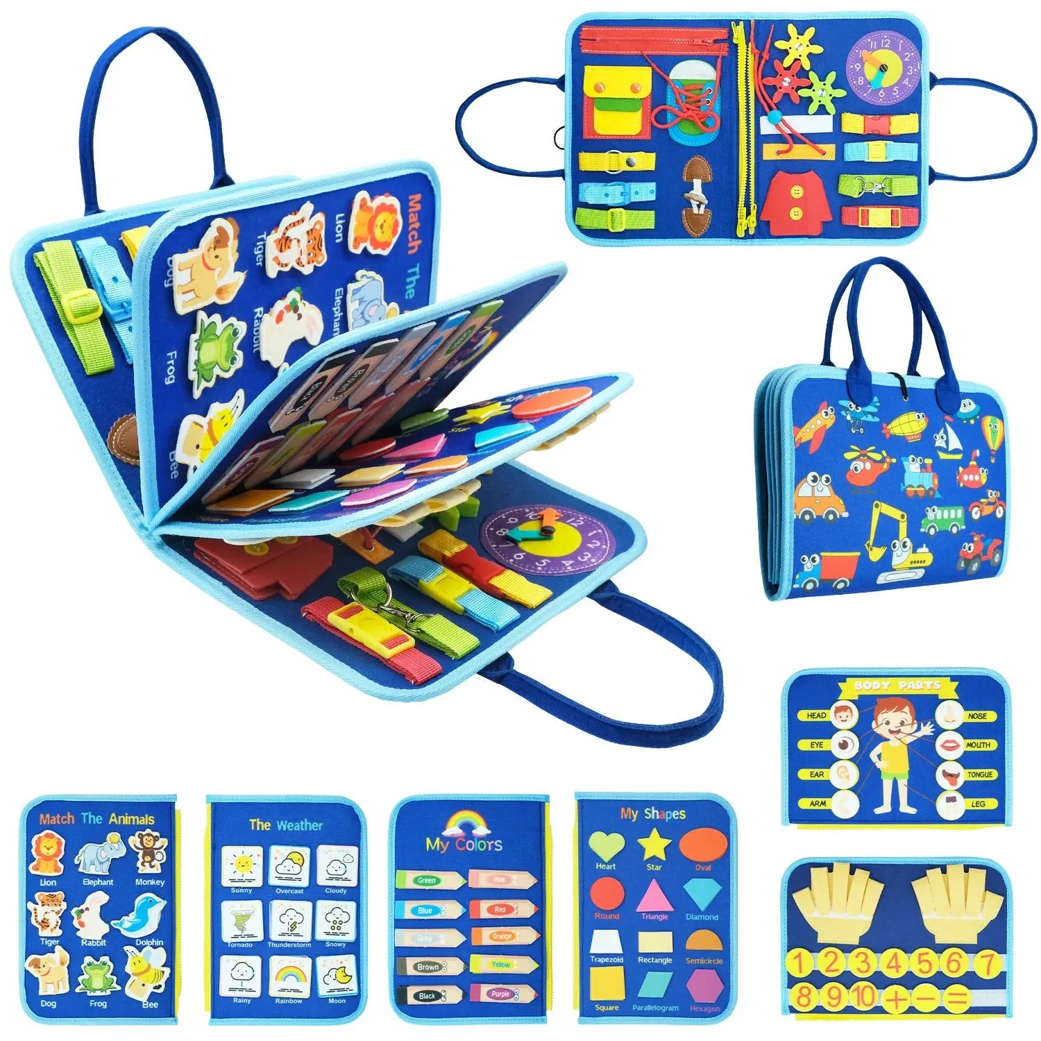 Montessori Toddler Busy Board,Autism Sensory Toys，Educational Activity Motor Skills Baby, Life Skills Learning Toys for Kids Pinochio