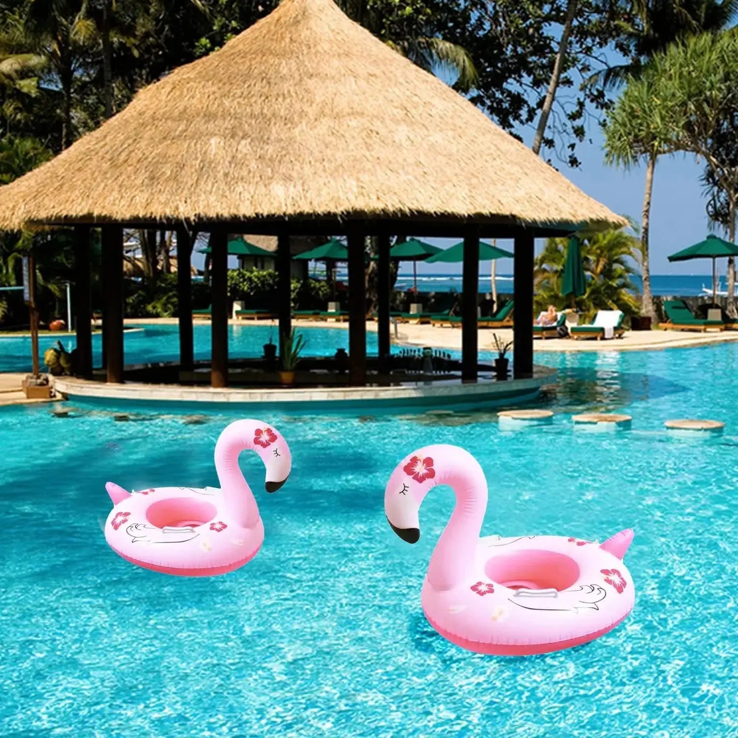Summer Inflatable Toy Floating Seat Flamingo Shape Water Swimming Ring for Baby Outdoor Pool Inflatable Swimming Ring Water Toys Pinochio