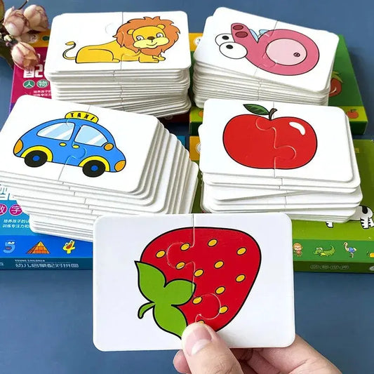 32 Pcs Enlightenment Card Matching Puzzle Early Education Cartoon Pattern Cognitive Boys and Girls Toys Pinochio