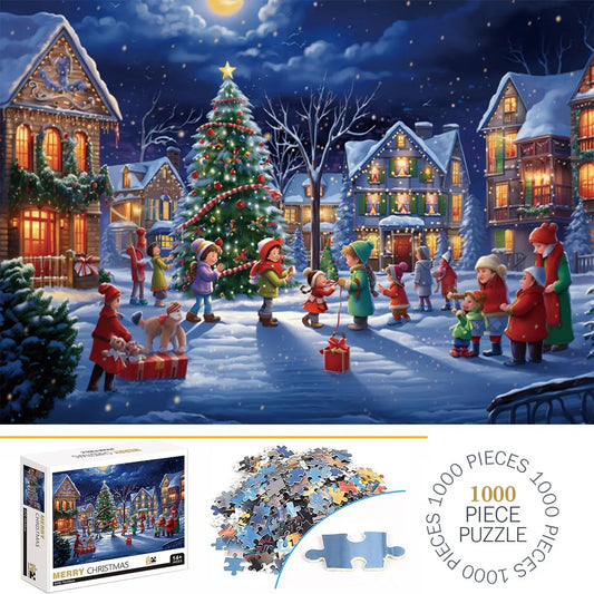 1000 Pieces Merry Christmas Jigsaw Puzzles for Adults Home Decor Games Family Fun Floor Puzzles Educational Toys for Kids Pinochio