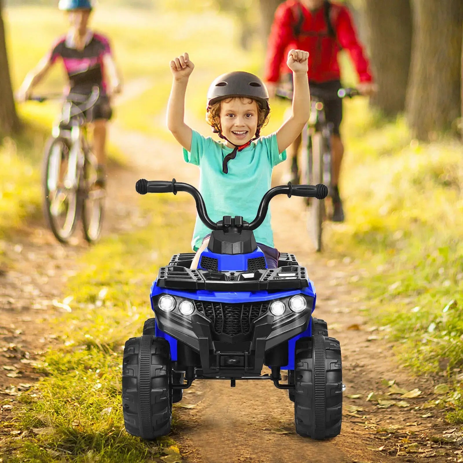DORTALA Kids All Terrain Electric Quad Bike Children 6V Battery Ride On Motor Quad Blue/Red/White Pinochio