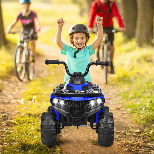 DORTALA Kids All Terrain Electric Quad Bike Children 6V Battery Ride On Motor Quad Blue/Red/White Pinochio