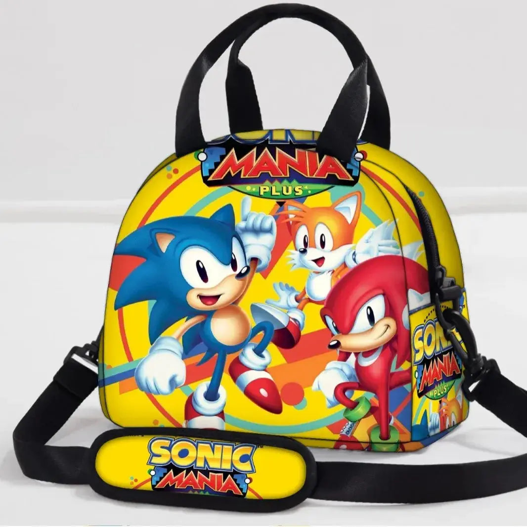 Sonic Lunch Bag Student Fashion Picnic Square Ice Bag Crossbody Portable Insulated Meal Bag Versatile Girls Anime kawaii Cartoon Pinochio