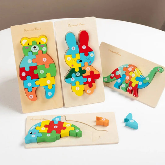 Baby Wooden toy 3D Jigsaw Puzzle Montessori Educational Toys Preschool Learning Toy gifts for Kids Pinochio