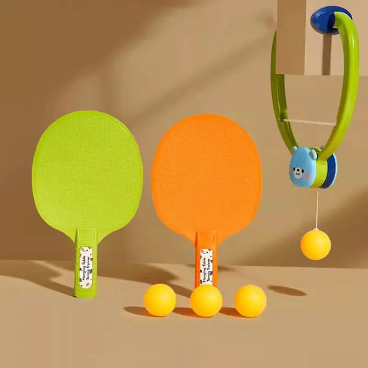 Hanging Table Tennis Trainer Set Portable PingPong Ball Set with Ping Pong Balls&Paddle Indoor Table Tennis Adjustable Trainer Pinochio