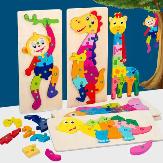Wooden Puzzle Board 1 2 3 Year Children Puzzle Vehicles Pattern Colorful Numbered For Kids Toddlers Learning Educational Gifts Pinochio
