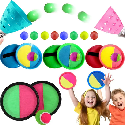 Children Sports Toys Toss & Catch Ball Sticky Balls Summer Outdoor Beach Toy Multiplayer Game Parent-child Interaction Gifts TMZ Pinochio