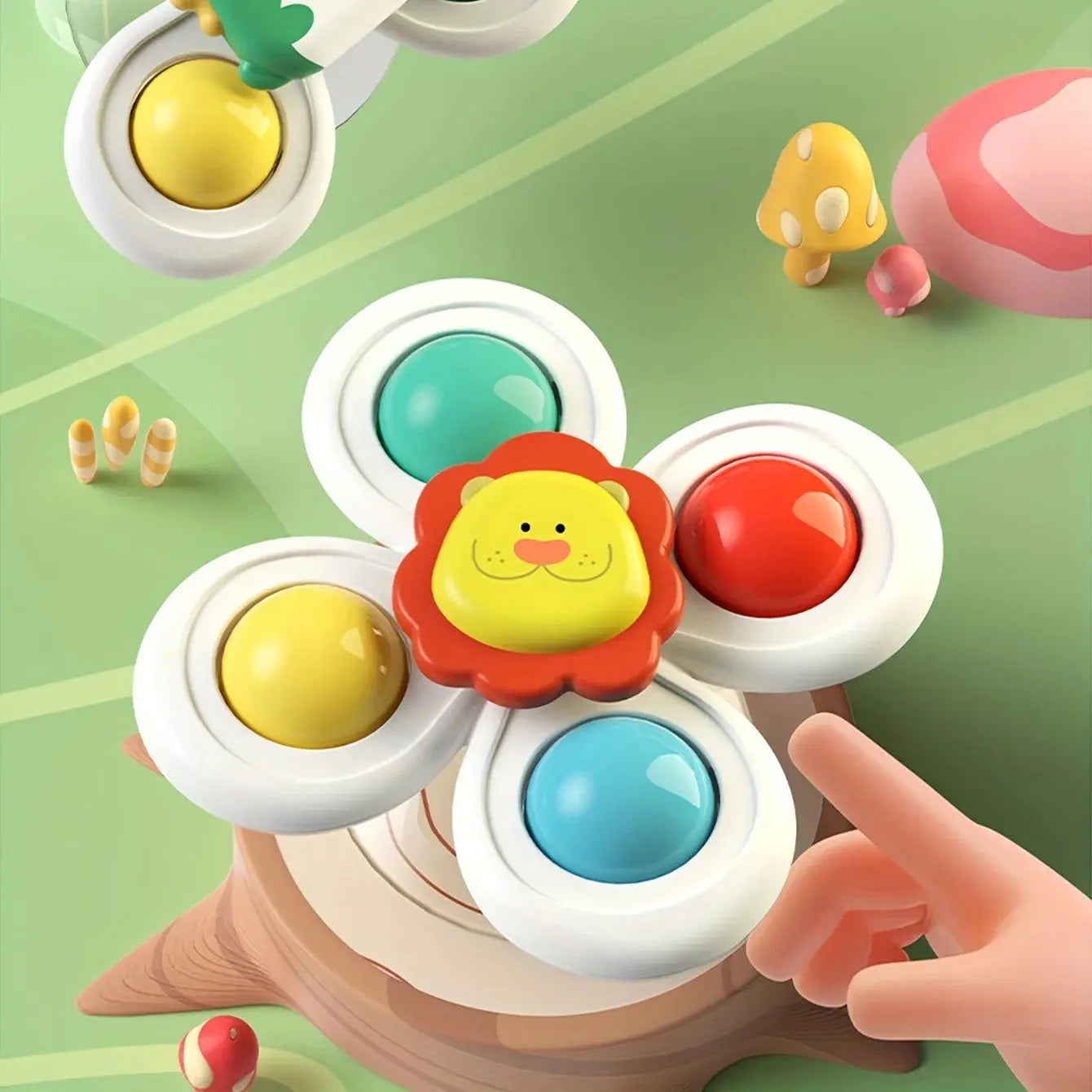 Baby Suction Cup Spinner Bath Toys for Age 1 2 3 Boys Girls Spinning Sensory Toys Airplane Car Travel Dining Chairs Window Toys Pinochio